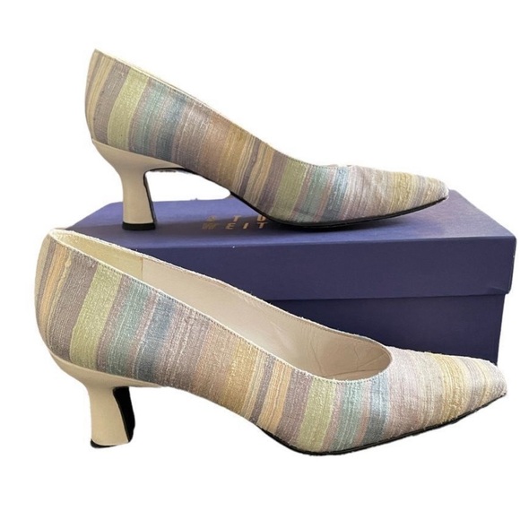 Stuart Weitzman Women’s Jenny Pastel Punjab Silk Pumps With Box Size 8 - Picture 2 of 12